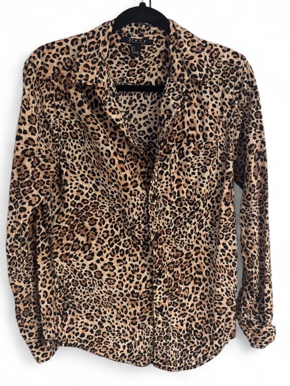 Vintage 21men Leopard Print Button-Down Shirt in Tan and Black